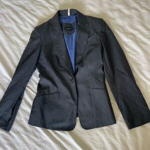 Piazza Sempione Scarlett Dark Gray Blazer with Pinstripes
